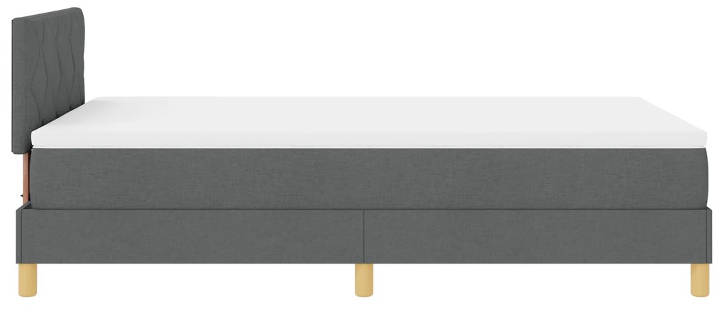 Cama Box Spring com Colchão Cinza Escuro 120x190 cm Tecido