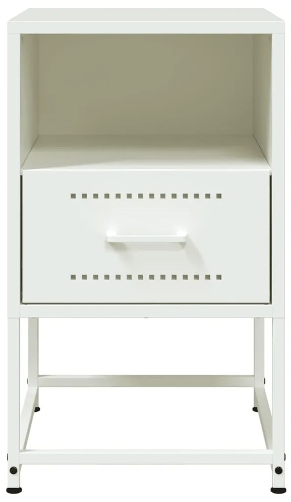 Mesas de cabeceira 2 pcs 36x39x60,5 cm aço branco