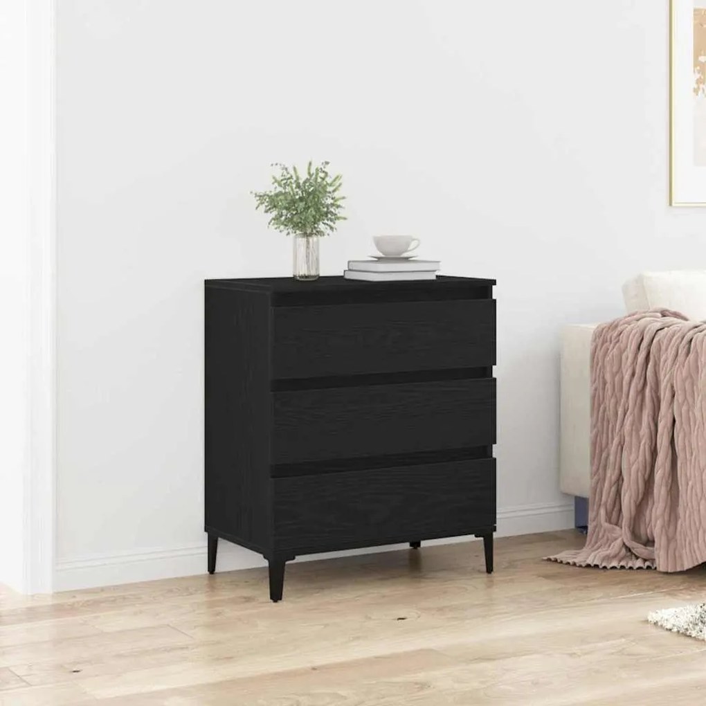 Sideboard vidaXL Preto Carvalho 60x35x70 cm Madeira engenheirada