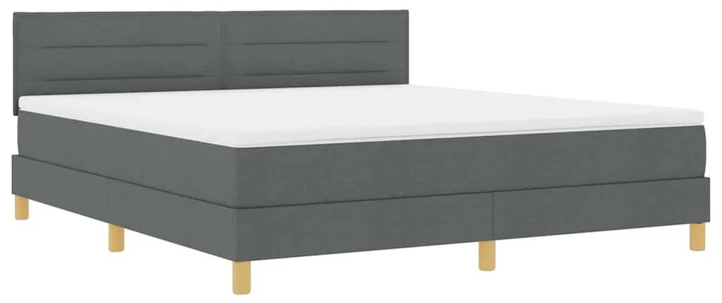 Cama Box com Colchão Cinza Escura 180x200 cm em Tecido