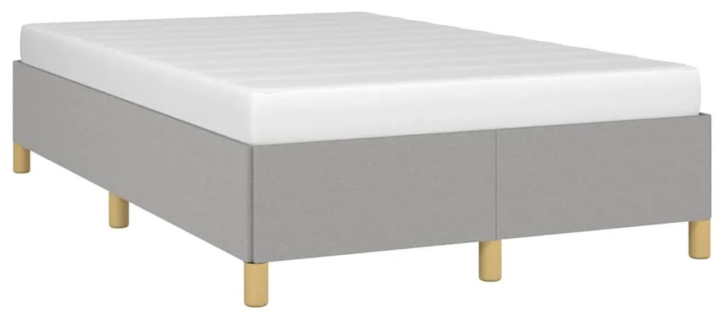 Estrutura de cama sem colchão cinza claro tecido