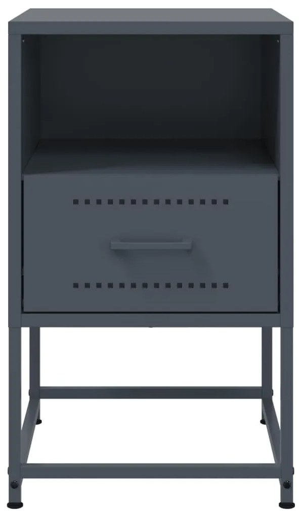 Mesas de cabeceira 2 pcs 36x39x60,5 cm aço antracite