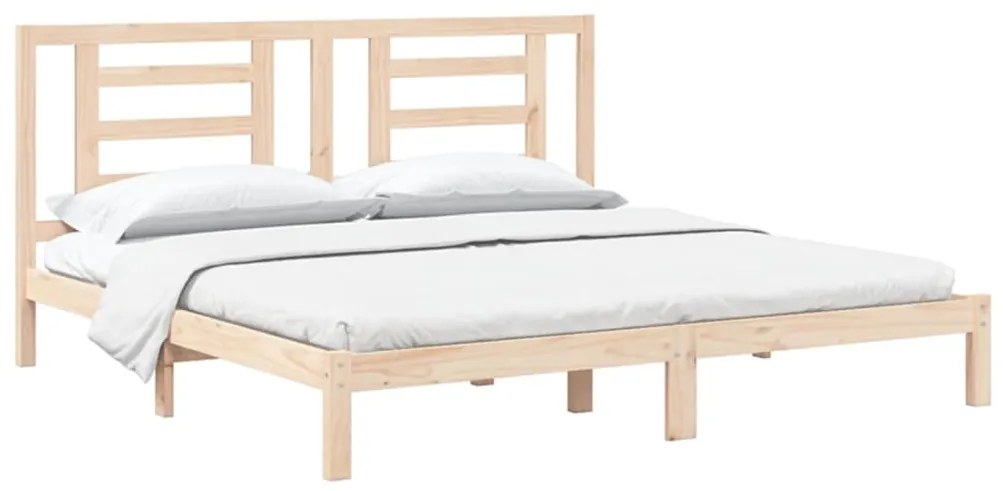 Cama sem colchão 200x200 cm madeira de pinho maciça