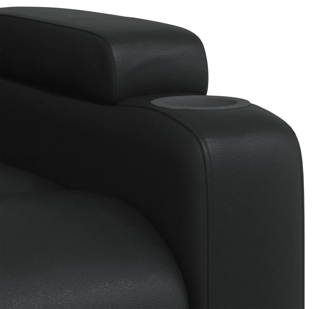 Poltrona reclinável couro artificial preto