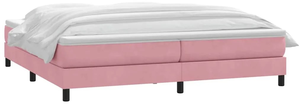 Cama com molas/colchão rosa 180x220 cm veludo