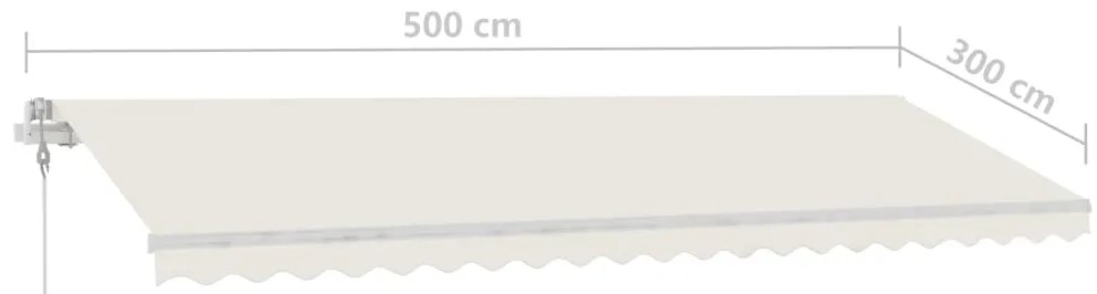 Toldo automático independente 500x300 cm cor creme