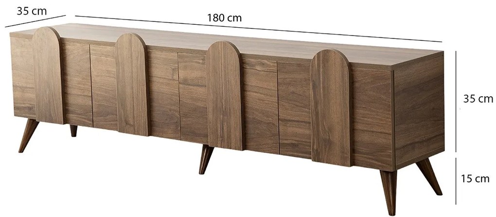 Móvel TV New Line – Nogueira – 180 cm x 50 cm x 35 cm