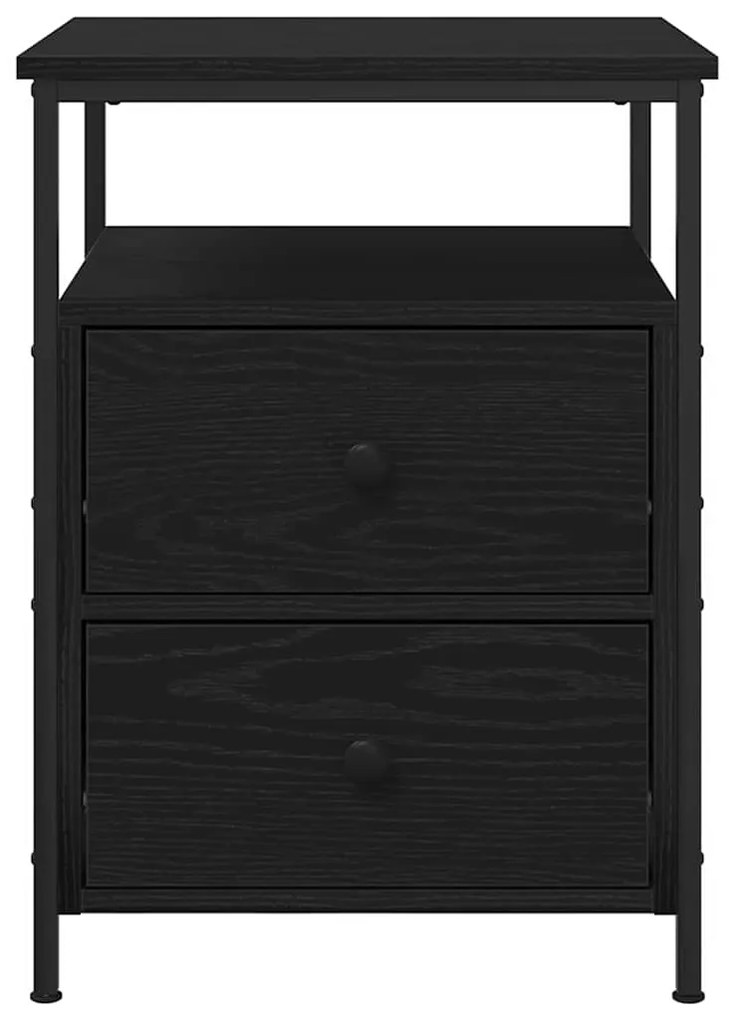 Cômoda de Cabeceira vidaXL Carvalho Preto 44x45x60 cm Madeira de engen