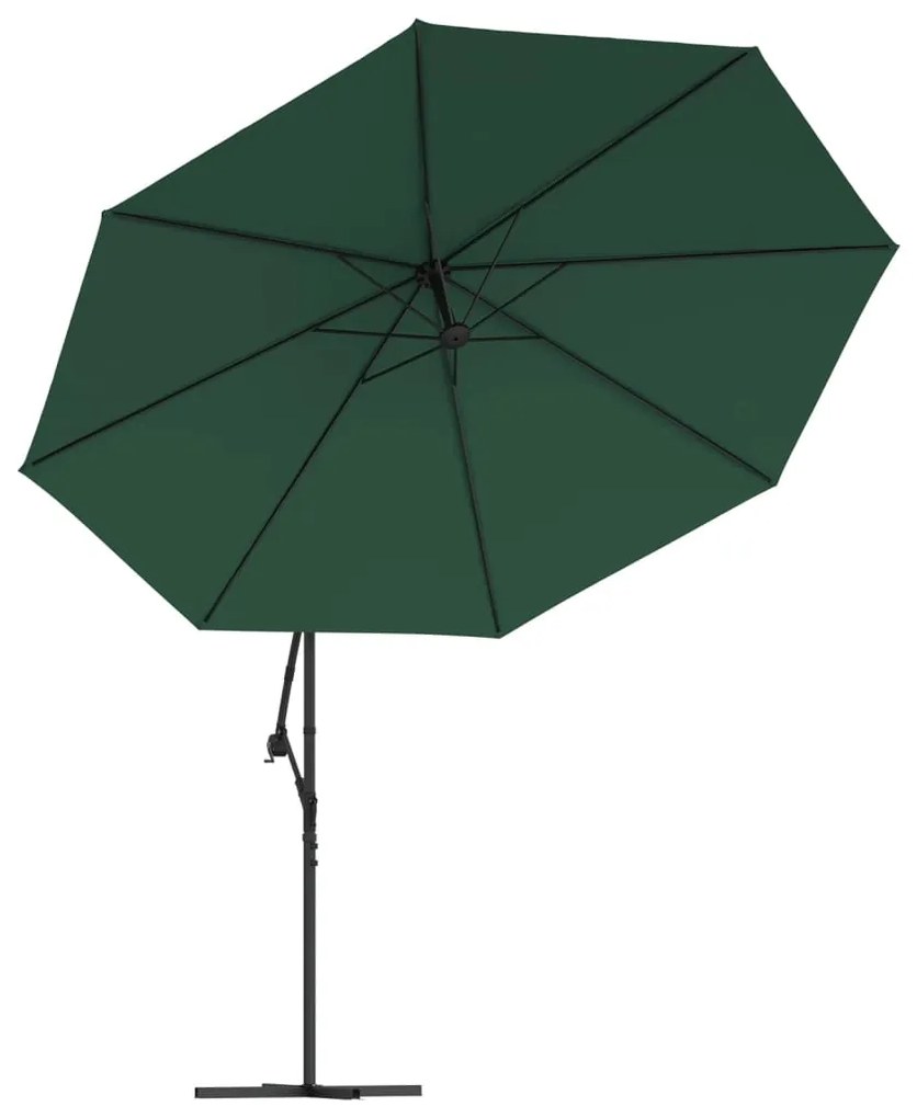 Guarda-sol de jardim cantilever 3,5 m verde