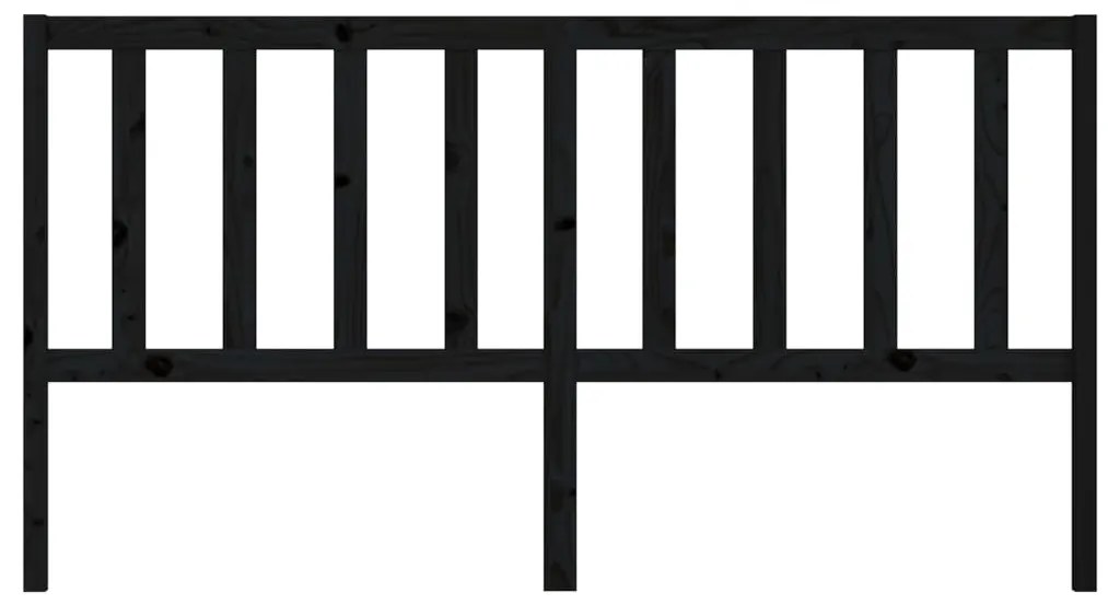 Cabeceira de cama 206x4x100 cm pinho maciço preto