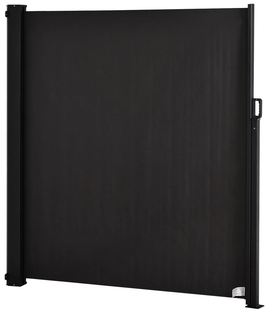 Outsunny Toldo Lateral Retrátil de Exterior 350x180cm Toldo de Privacidade Extensível com Proteção Solar para Jardim Balcão Cinza Escuro