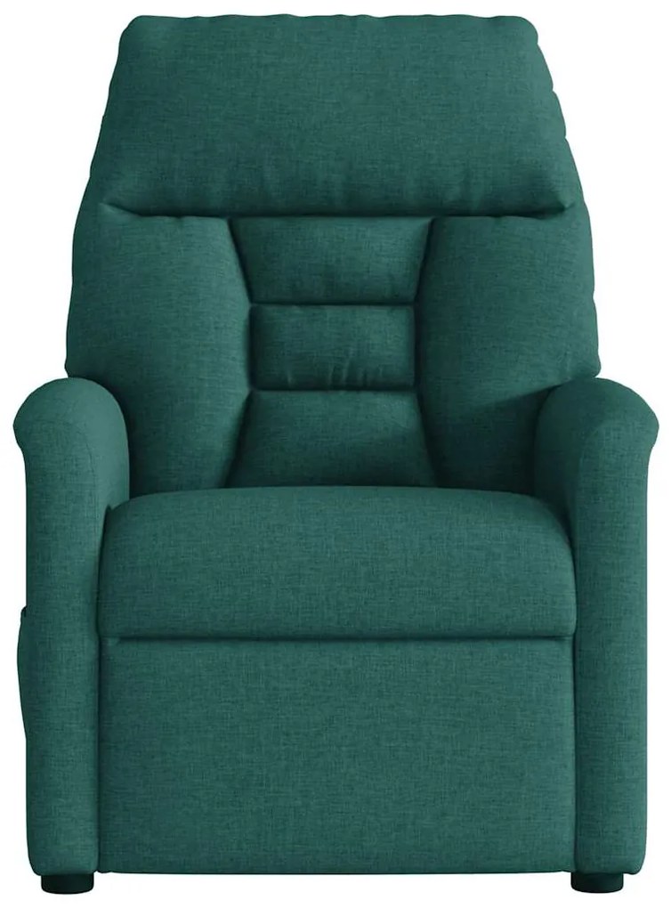 Poltrona de massagens reclinável tecido verde-escuro