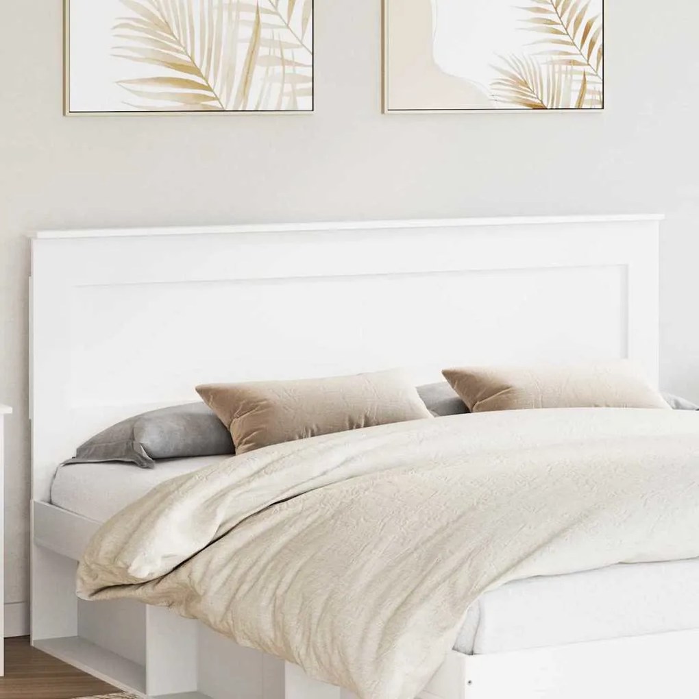 vidaXL Cabeceira com cabeceira Branco 180 cm Madeira processada