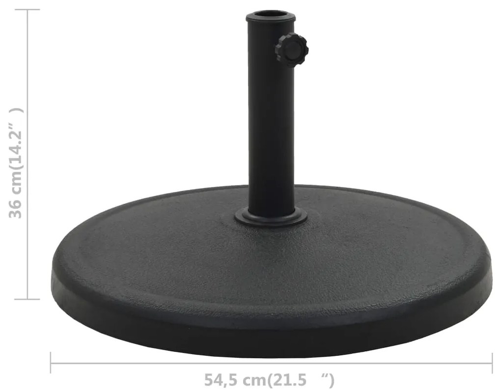 Base de guarda-sol redonda poliresina 19 kg preto