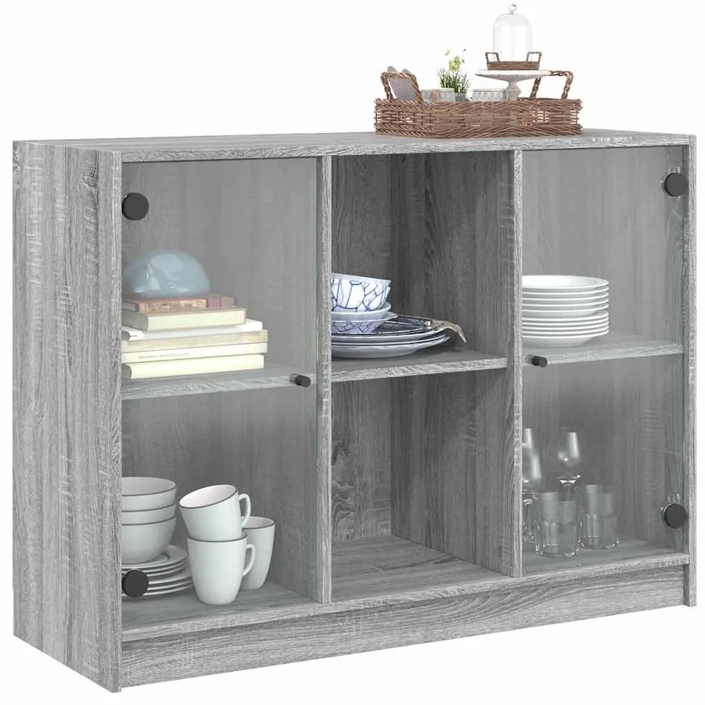 Aparador 102x37x75,5 cm derivados de madeira cinzento sonoma