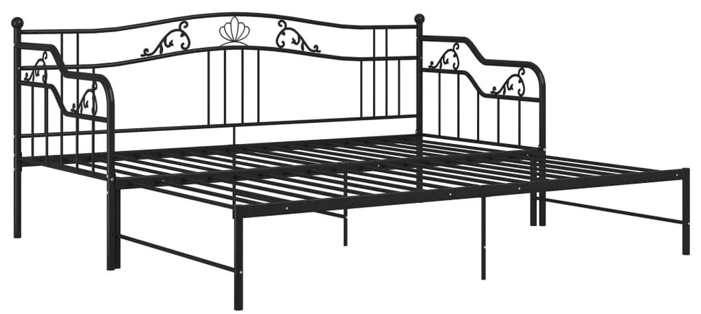 Estrutura sofá-cama de puxar 90x200 cm metal preto