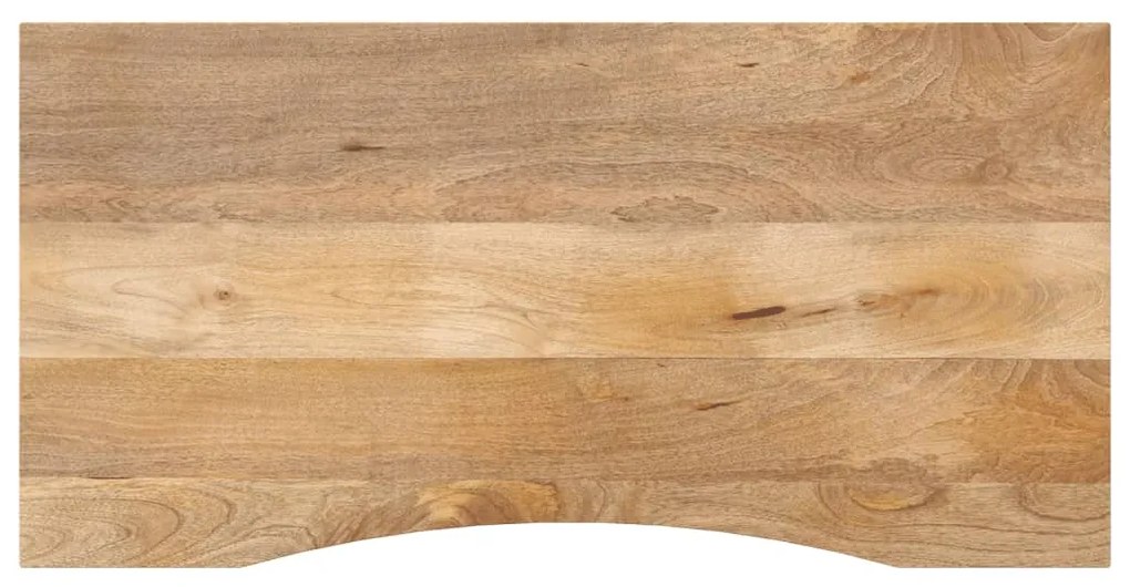 vidaXL Tampo de mesa com curva 120x60x2,5cm mangueira áspera maciça