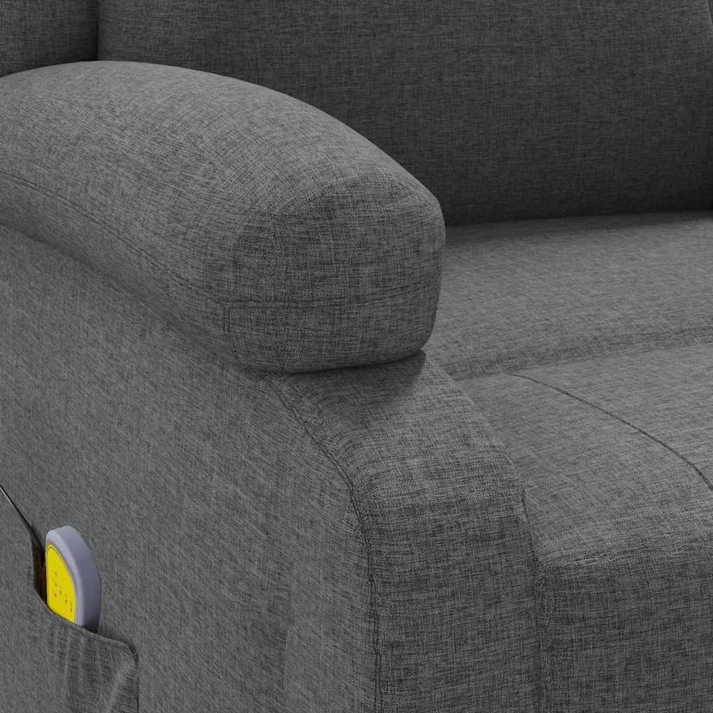 Poltrona de massagens tecido cinzento-escuro