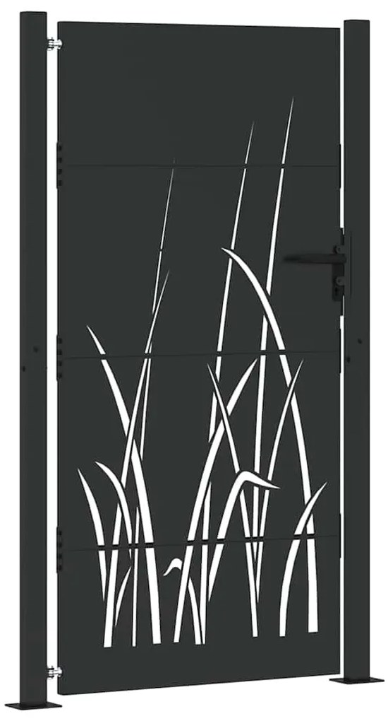 Portão de Jardim Preto 105 x 175 cm Aço com Revestimento em Pó
