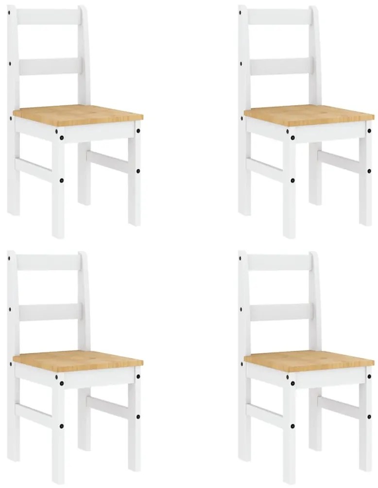 5 pcs conjunto de jantar Panama madeira pinho maciça branco