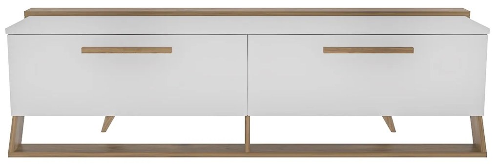 Móvel TV Astrid – Branco e Nogueira – 163,8 x 46,8 x 36,6 cm