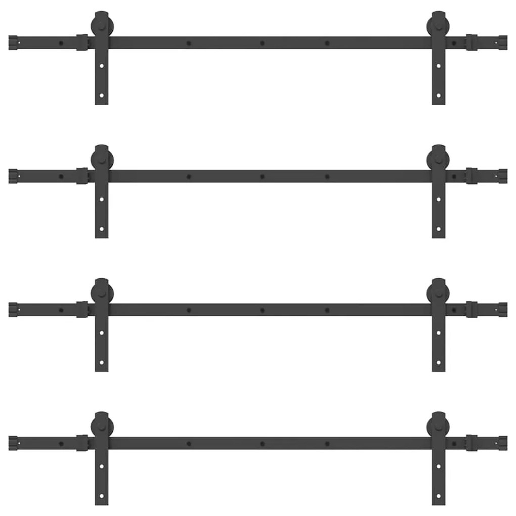 Kit de ferragens para porta deslizante 305 cm aço preto