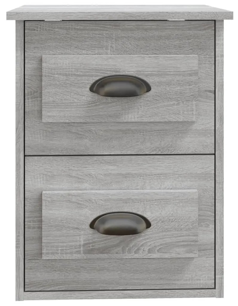 Mesa de cabeceira de parede 41,5x36x53 cm cinzento sonoma