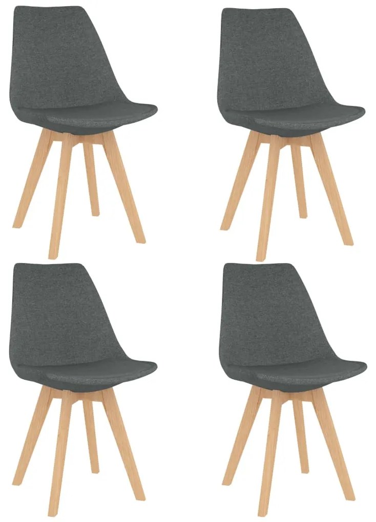 vidaXL Cadeiras de jantar 4 pcs tecido cinzento-claro