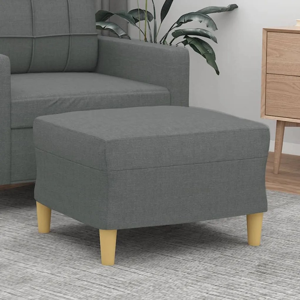 vidaXL Apoio de pés 60x50x41 cm tecido cinzento-escuro