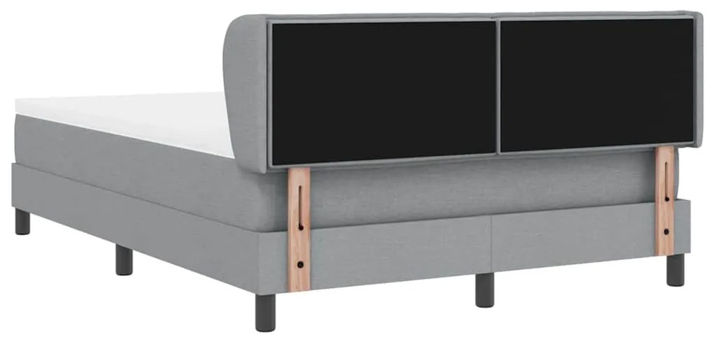 Cama Box Spring com Colchão vidaXL Cinza Claro 140x190 cm Tecido