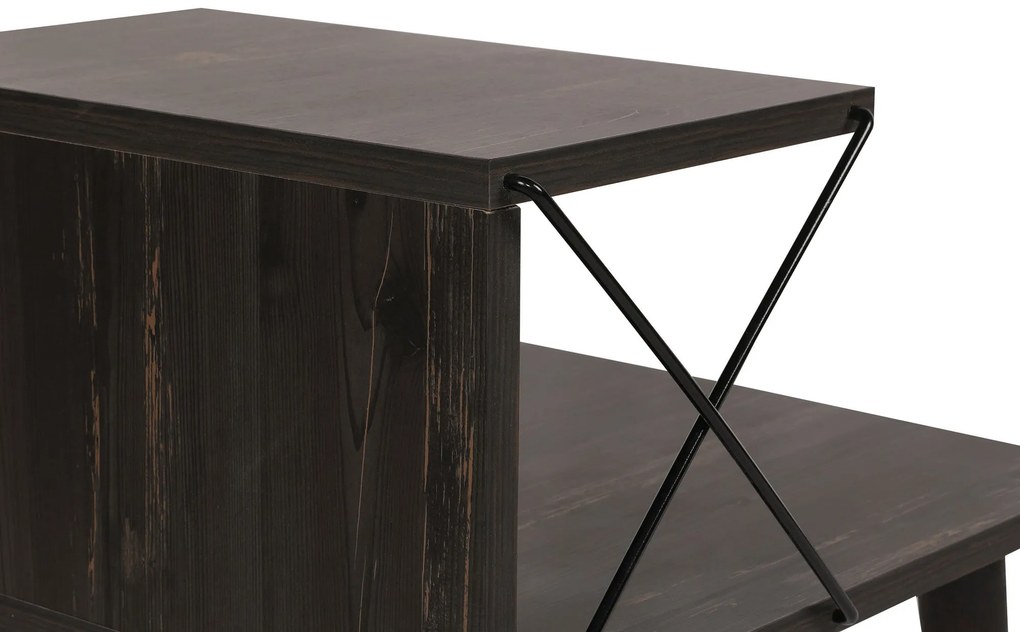 Mesa de Cabeceira Cross – Castanho Escuro – 50x55x40 cm