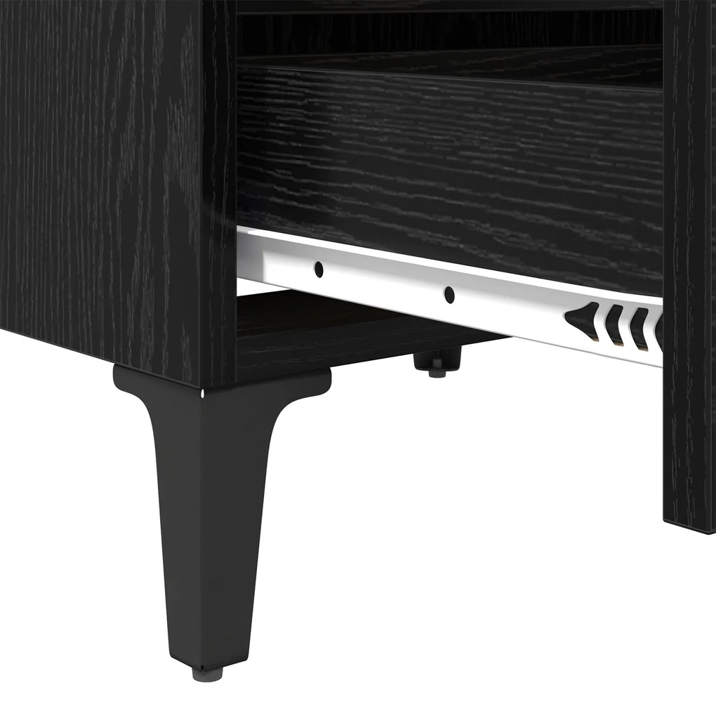 Mesas de Cama 2 pcs Carvalho Preto 40x35x50 cm Madeira Engenharia