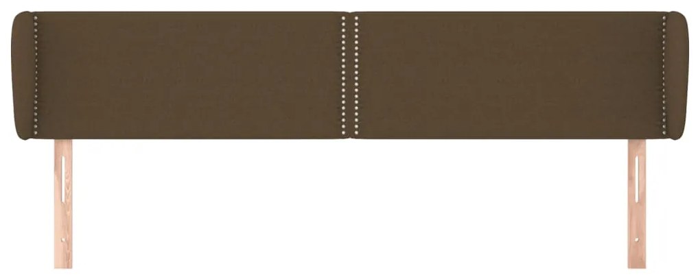 Cabeceira de cama c/ abas tecido 203x23x78/88cm castanho-escuro