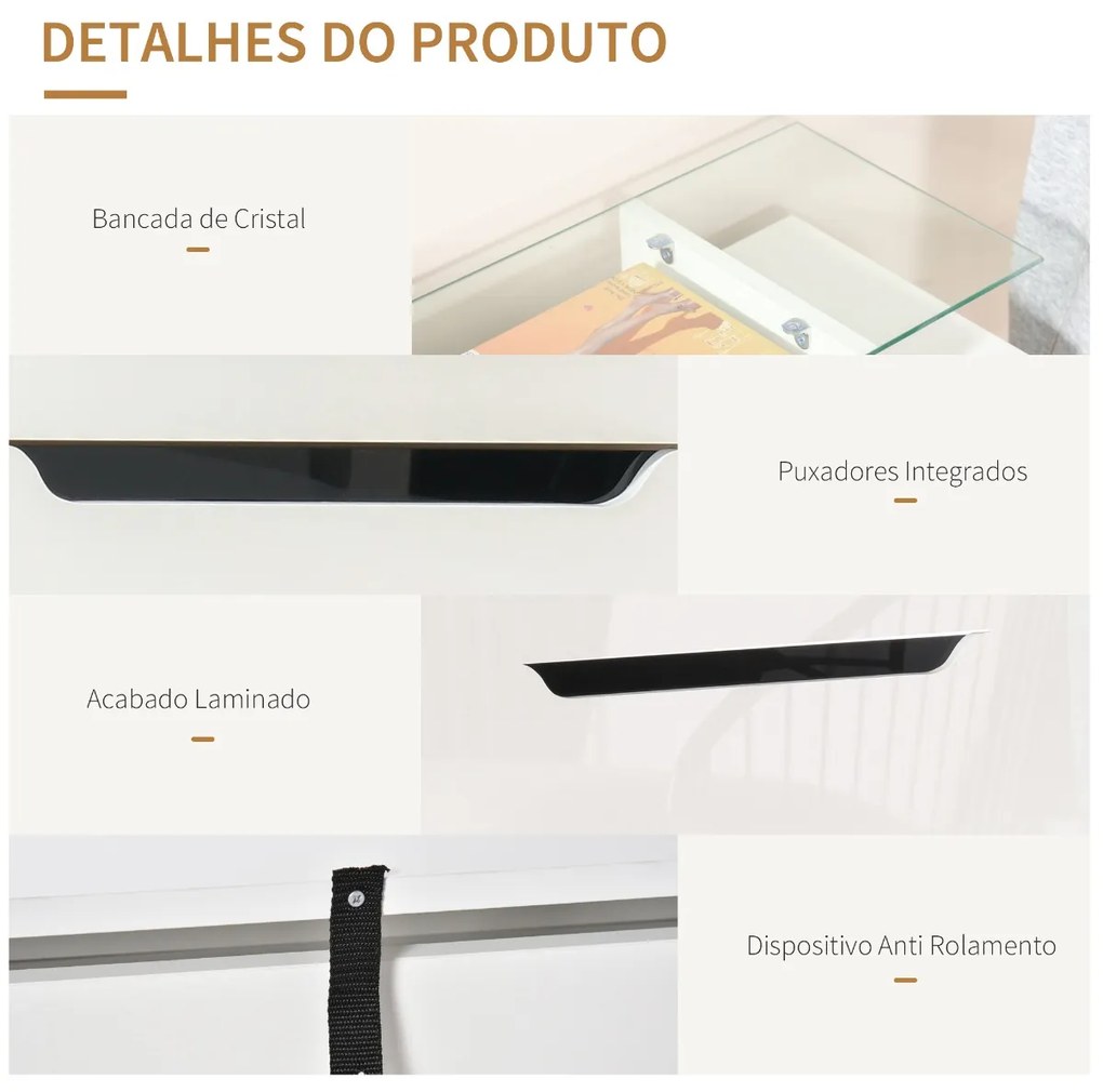 Móvel Sapateiro de 2 Portas Sapateiro Estreito para 16 Pares de Sapatos com Gaveta Prateleira Aberta e Bancada de Vidro para Corredor Entrada 89x23x96