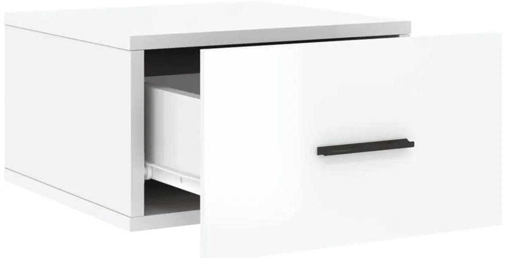 Mesas de cabeceira parede 2 pcs 35x35x20 cm branco brilhante