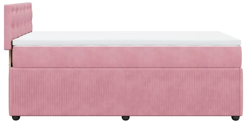 Cama com molas/colchão 80x200 cm veludo rosa