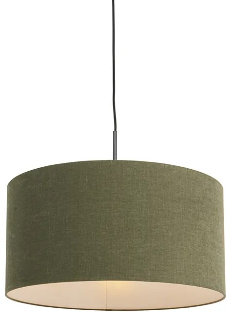 Candeeiro de suspensão preto com cúpula verde 50 cm - Combi 1 Moderno