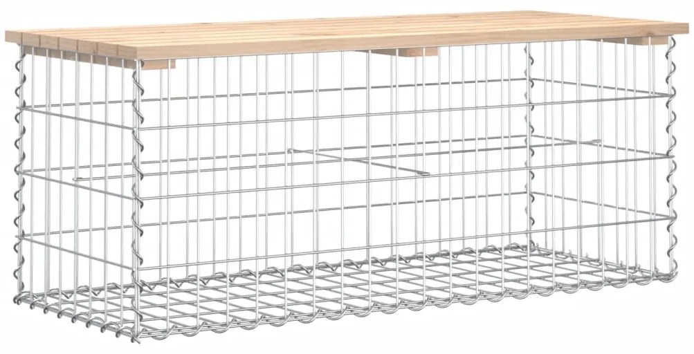 Banco de jardim c/ design gabião 103x44x42 cm pinho maciço