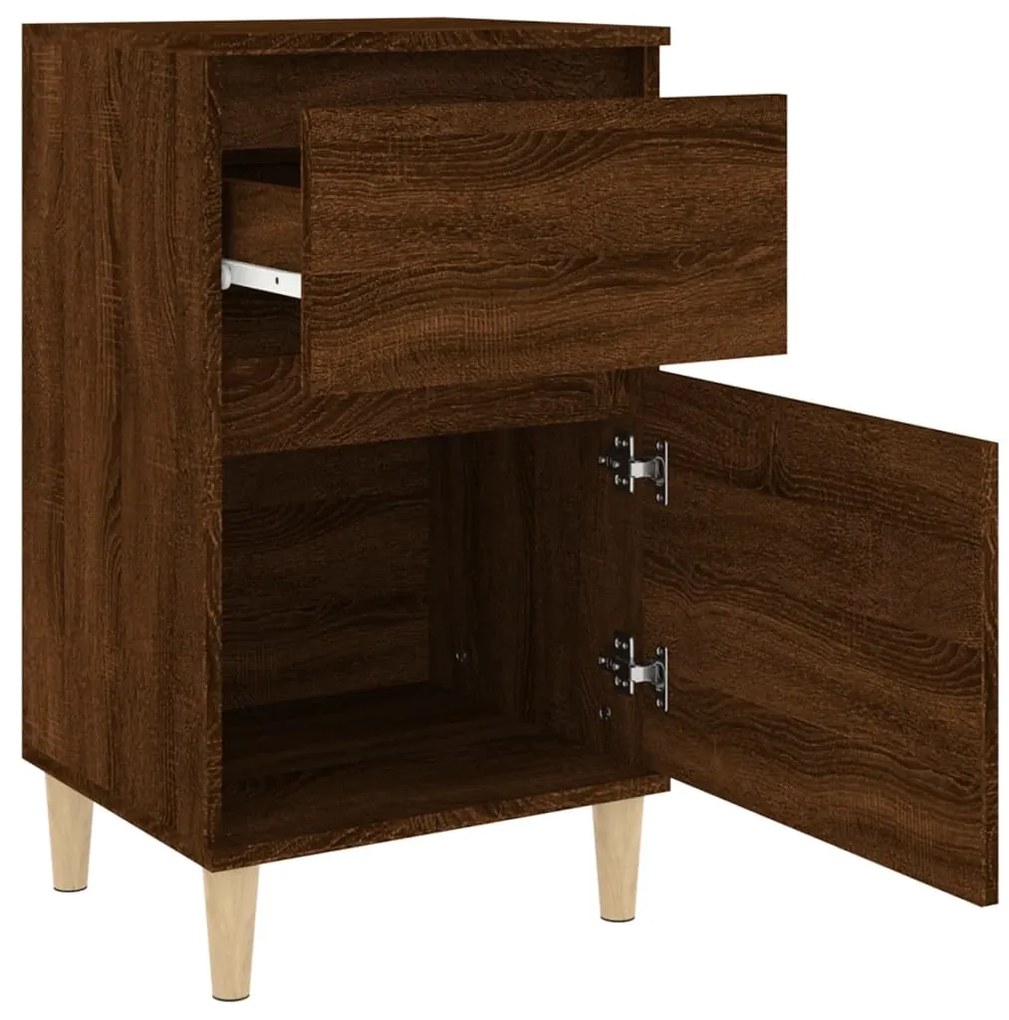 Mesa de cabeceira 40x35x70 cm cor carvalho castanho