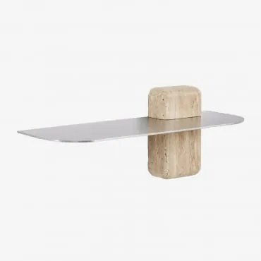 Pack De 2 Prateleiras De Parede Para Casa De Banho Em Aço Inoxidável Serbian Travertine & ↔︎ 45 Cm - Sklum