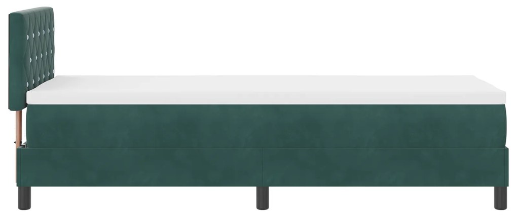 Cama Box Spring vidaXL com Colchão Verde Escuro 80x200 cm Veludo