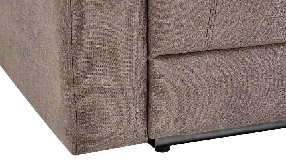 Sofá de canto reclinável elétrico e porta USB em tecido creme ROKKE Beliani