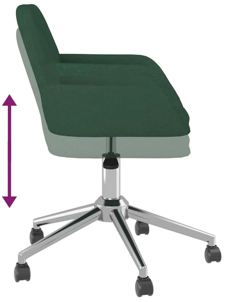 Cadeiras de jantar giratórias 2 pcs tecido verde-escuro
