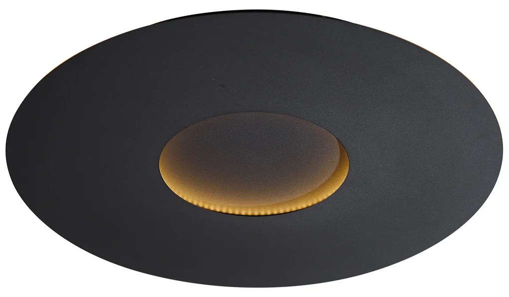 Plafon moderno preto 60cm incl. LED regulável em 3 níveis - Morning Moderno