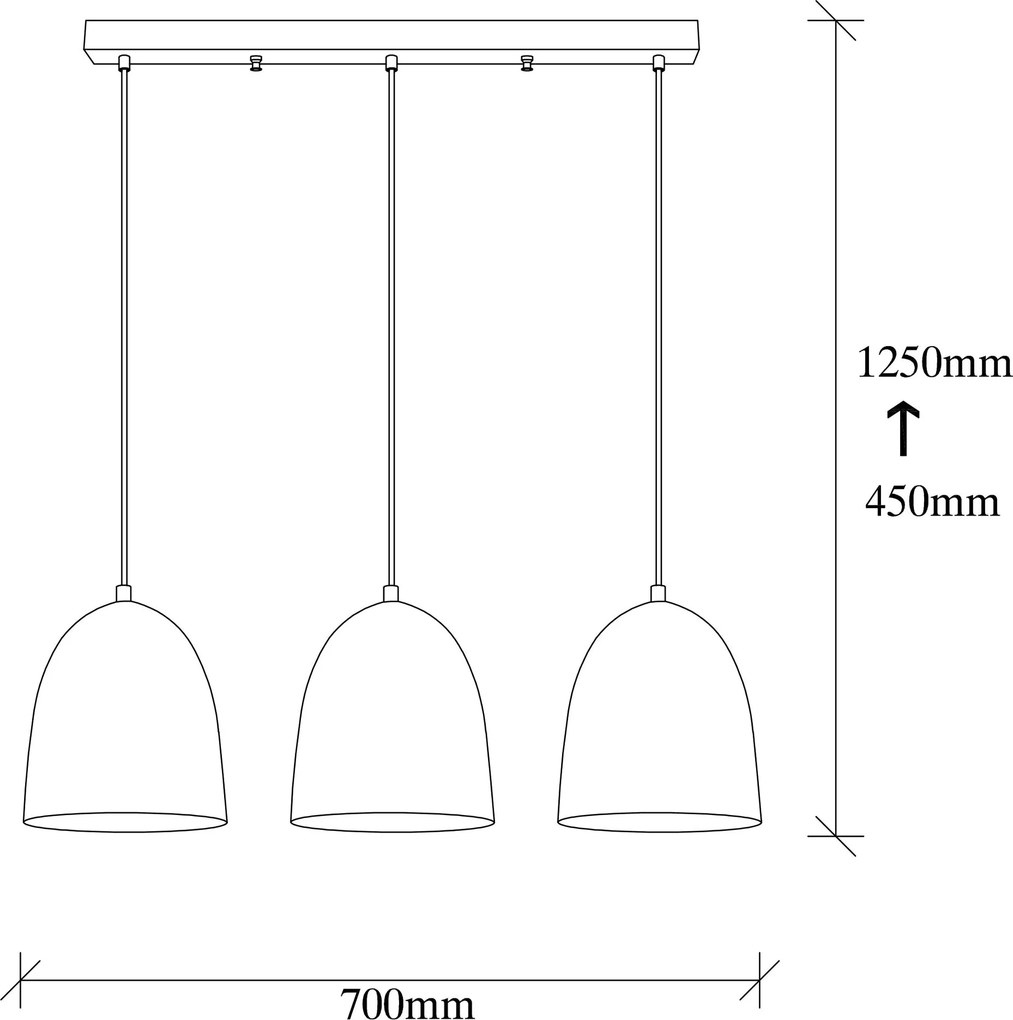 Candeeiro Suspenso Tattoo – Prateado – 70 x 20 cm