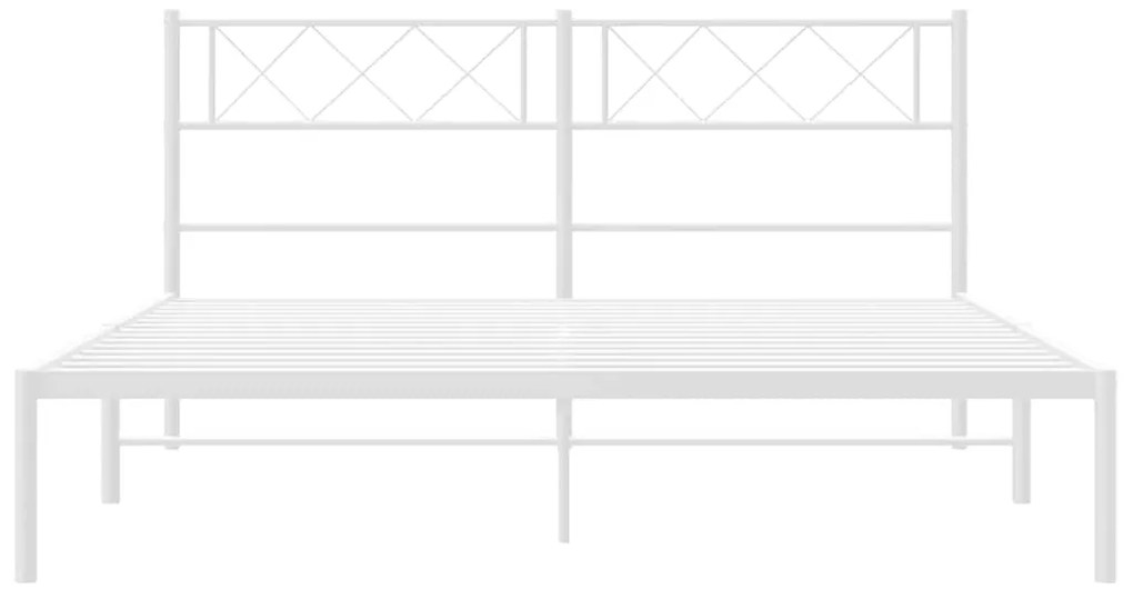 Estrutura de cama com cabeceira 135x190 cm metal branco