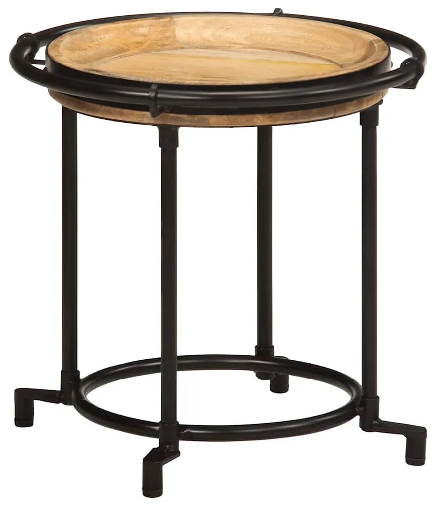 2 pcs Conjunto de mesa de apoio madeira de mangueira maciça