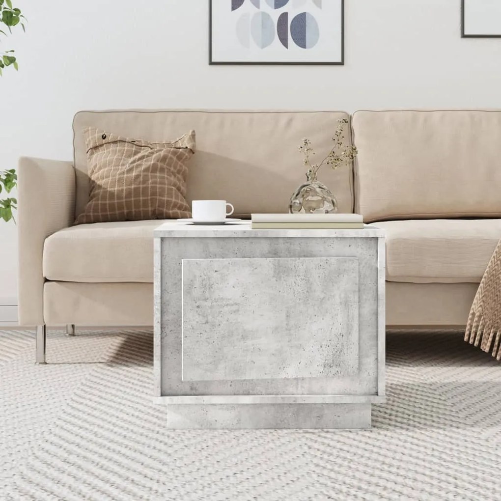 vidaXL Mesa de centro 51x50x44 cm derivados de madeira cinza cimento