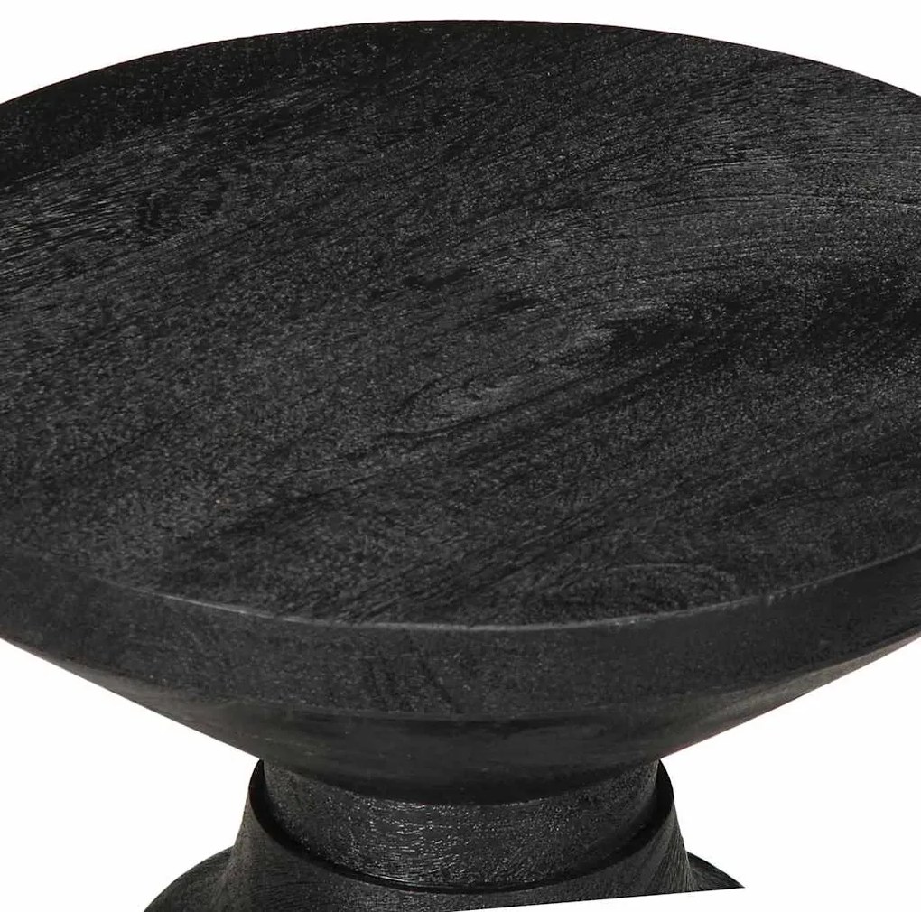 Mesa de apoio preto Ø33x50 cm madeira de mangueira maciça