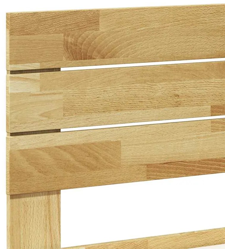 Estrutura cama cabeceira sem colchão 75x190 cm maciça carvalho